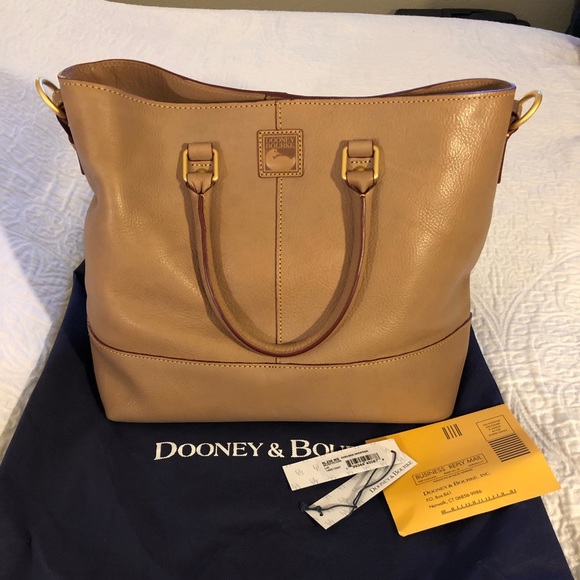 MUSHROOM Dooney & Bourke RARE Florentine Chelsea - Picture 2 of 8